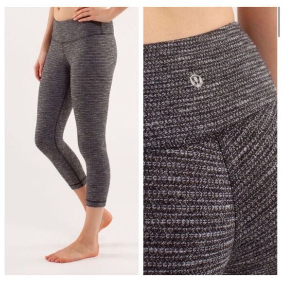 Lululemon Wunder Under Pant Coco Pique Crop Leggings 22” Women's Sz 4 - Picture 9 of 9
